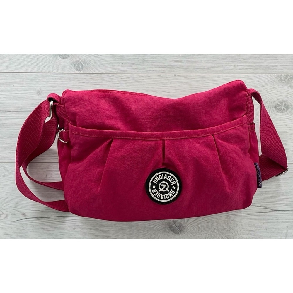 Jinqiaoer nylon shoulder crossbody hot pink